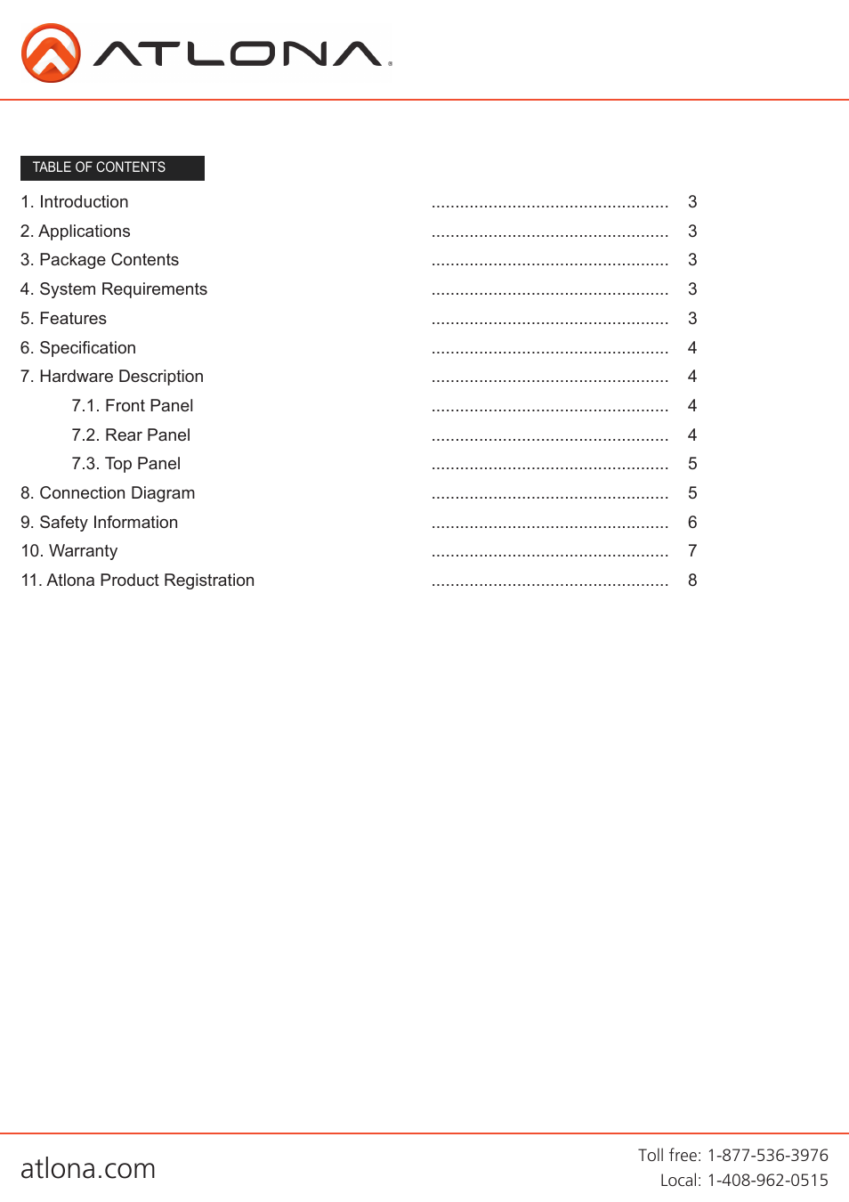 Atlona AT HD550 User Manual | Page 2 / 8