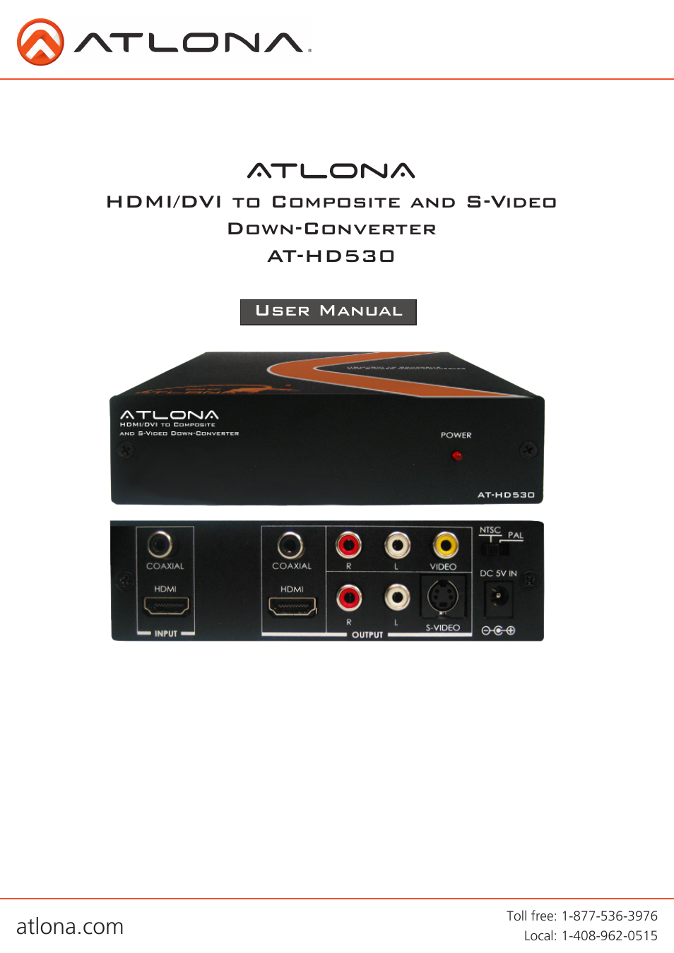 Atlona AT HD530 User Manual | 8 pages