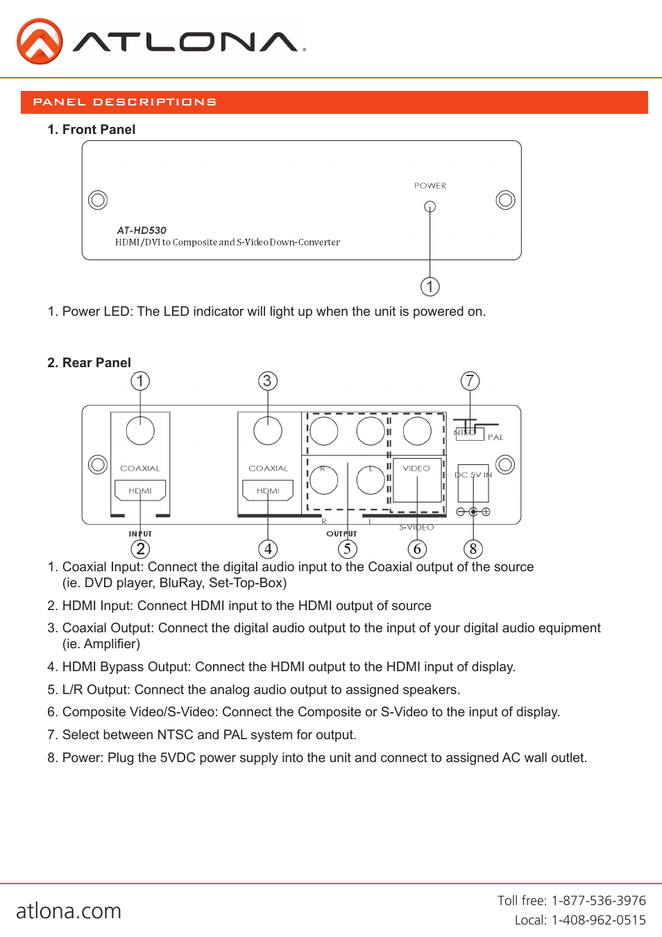 Atlona AT HD530 User Manual | Page 4 / 8