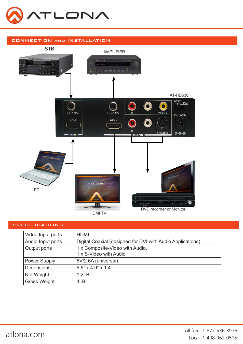 Atlona AT HD530 User Manual | Page 5 / 8