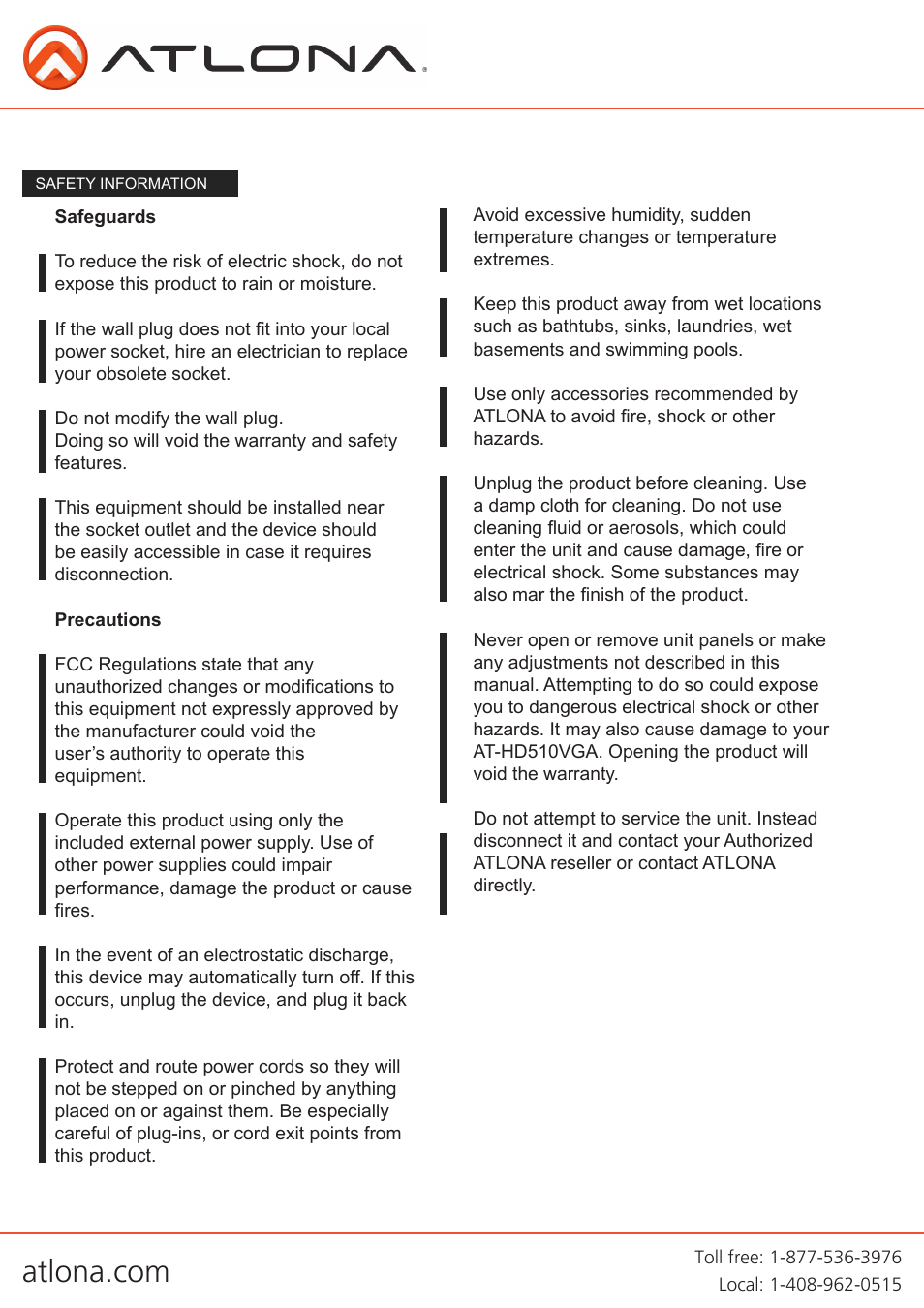 Atlona AT HD510VGA User Manual | Page 10 / 12