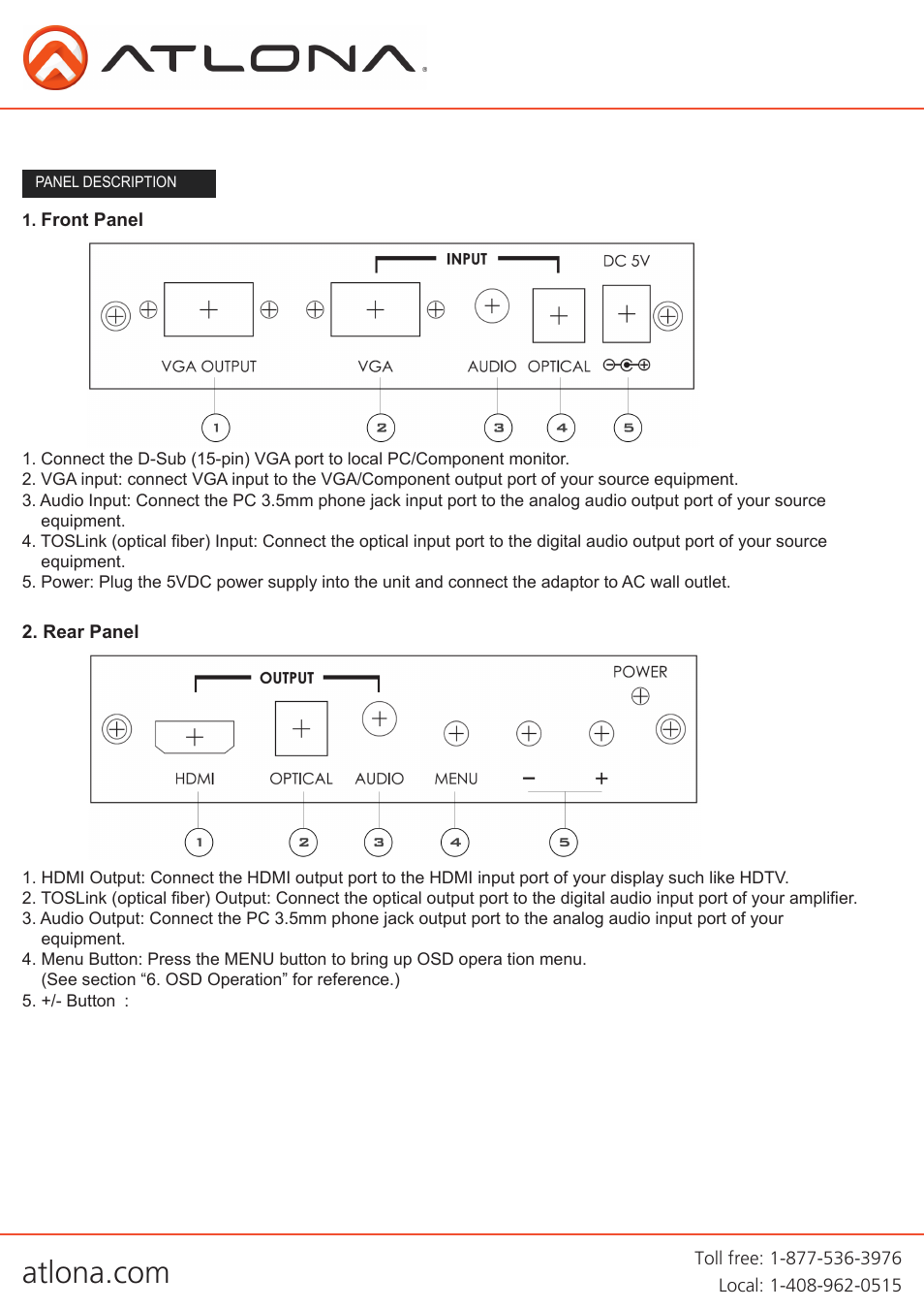Atlona AT HD510VGA User Manual | Page 4 / 12