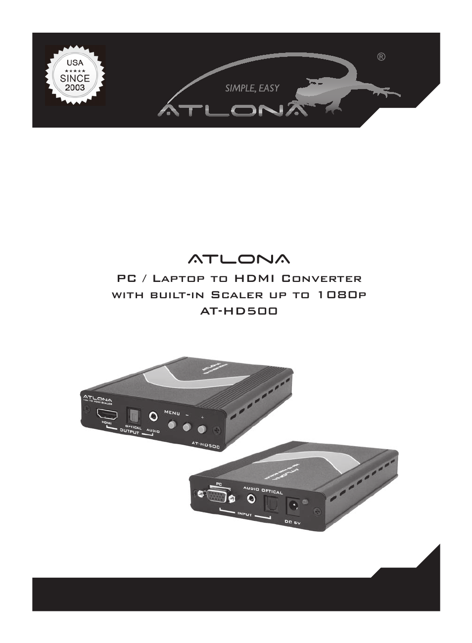 Atlona AT HD500 User Manual | 12 pages