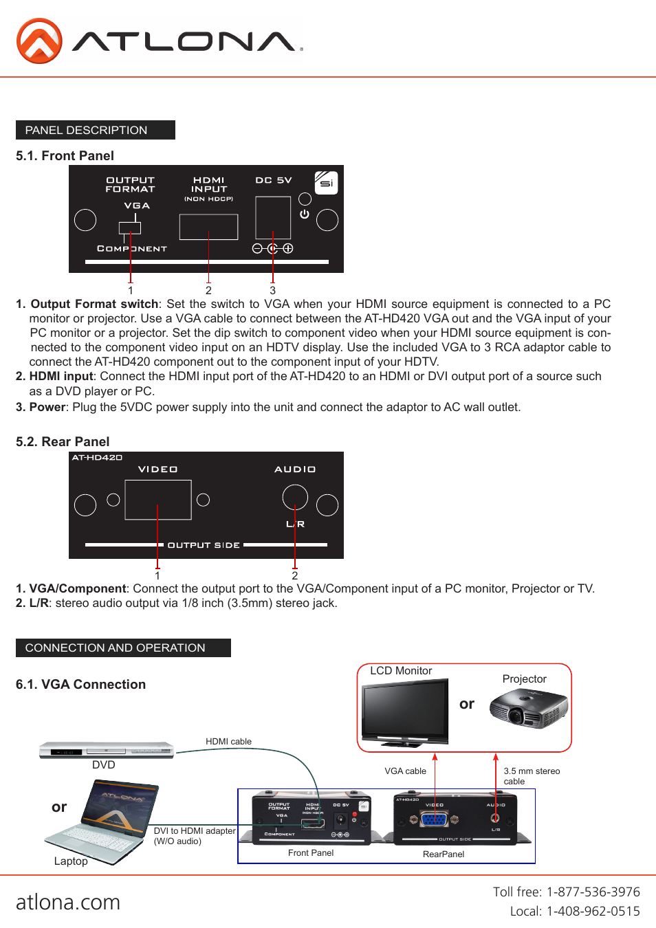 Atlona AT HD420 User Manual | Page 4 / 8