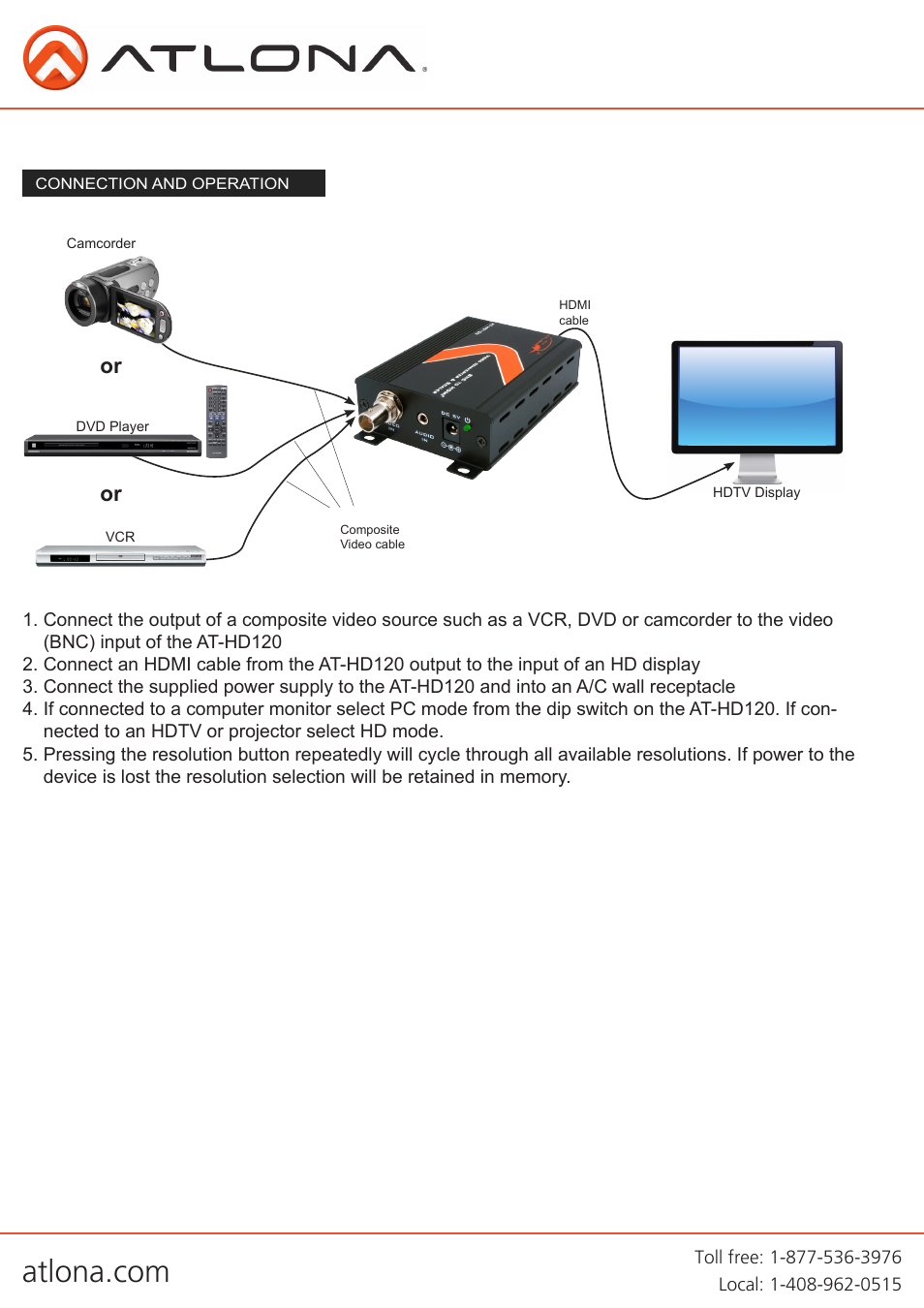 Atlona AT HD120 User Manual | Page 5 / 8