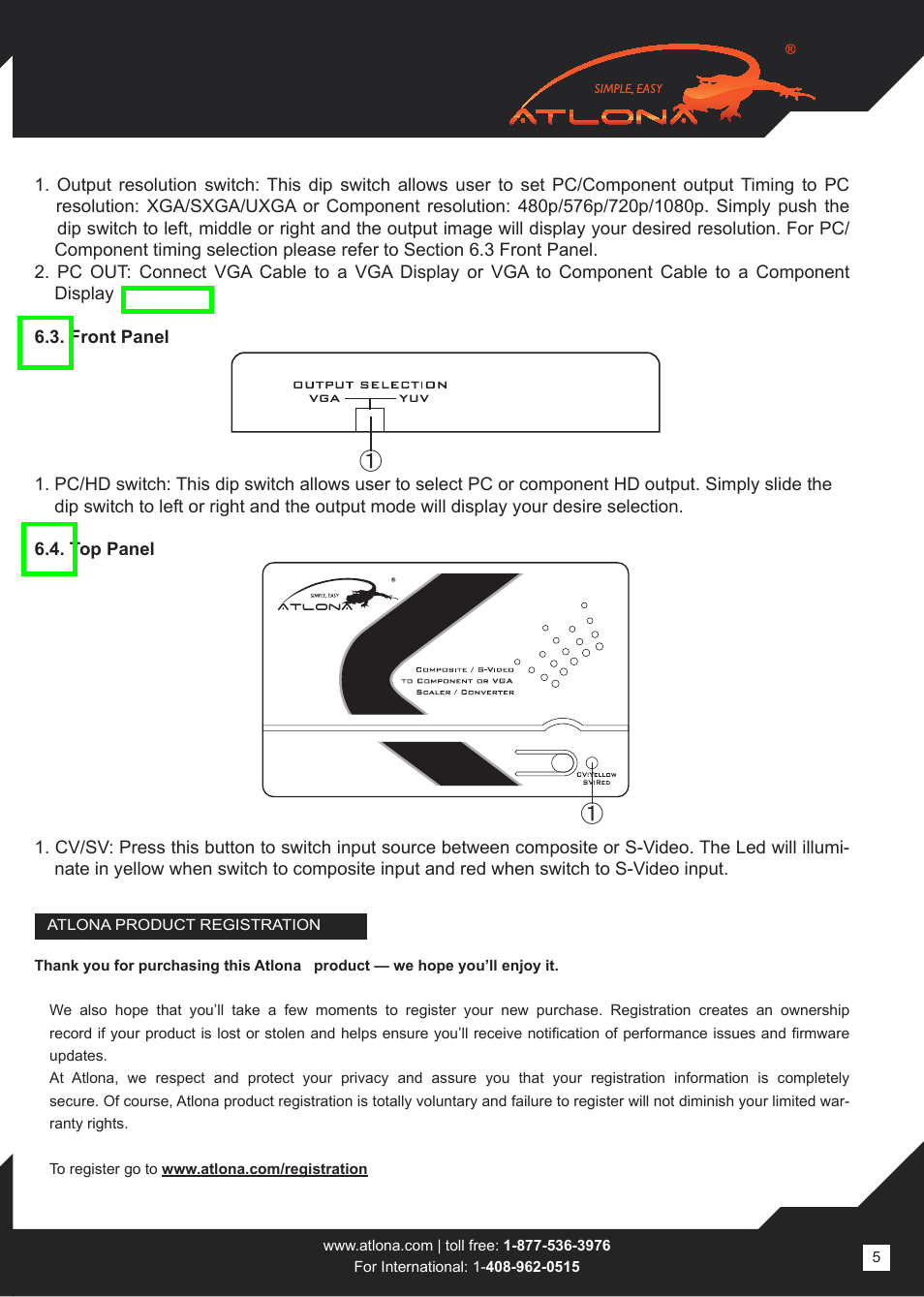 Atlona AT AVS100 User Manual | Page 5 / 8