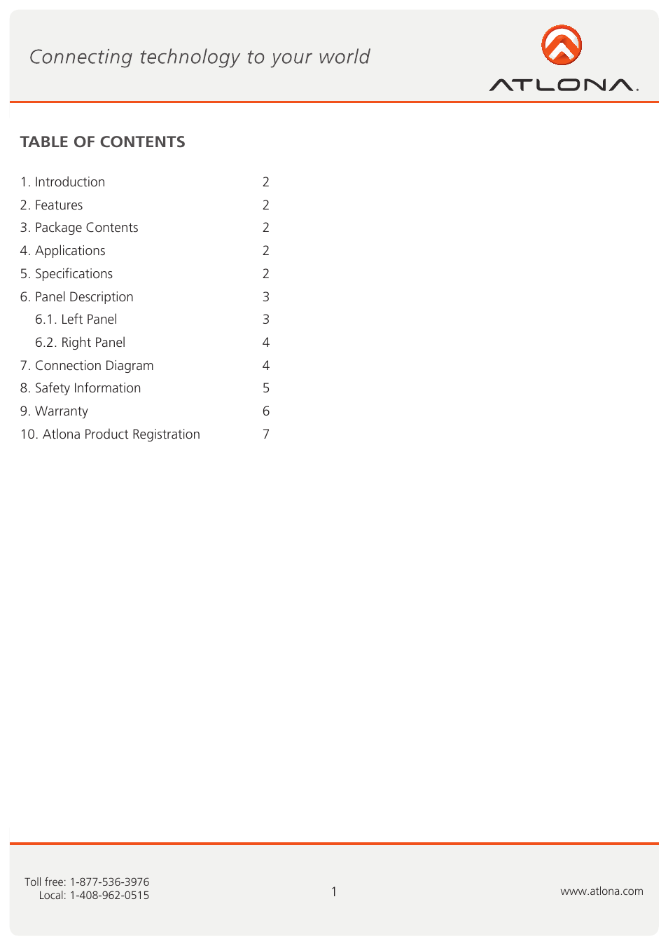 Atlona AT AVS100 Web V2 User Manual | Page 2 / 8