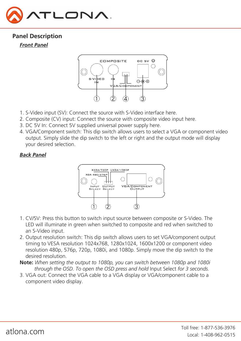 Atlona AT AVS100 V3 User Manual | Page 4 / 8