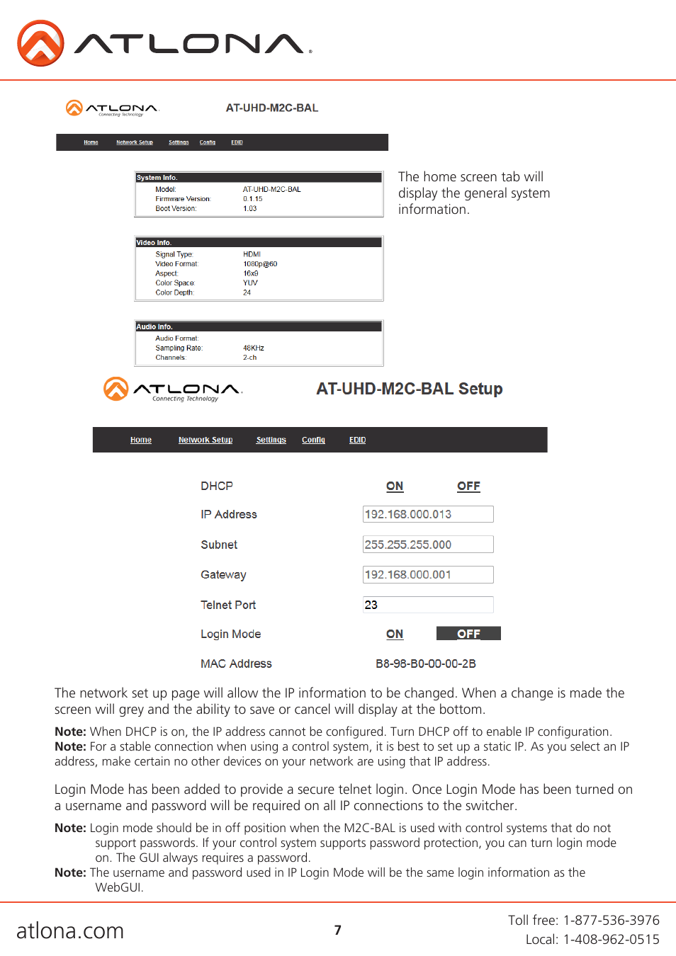 Atlona AT UHD M2C BAL User Manual | Page 7 / 18