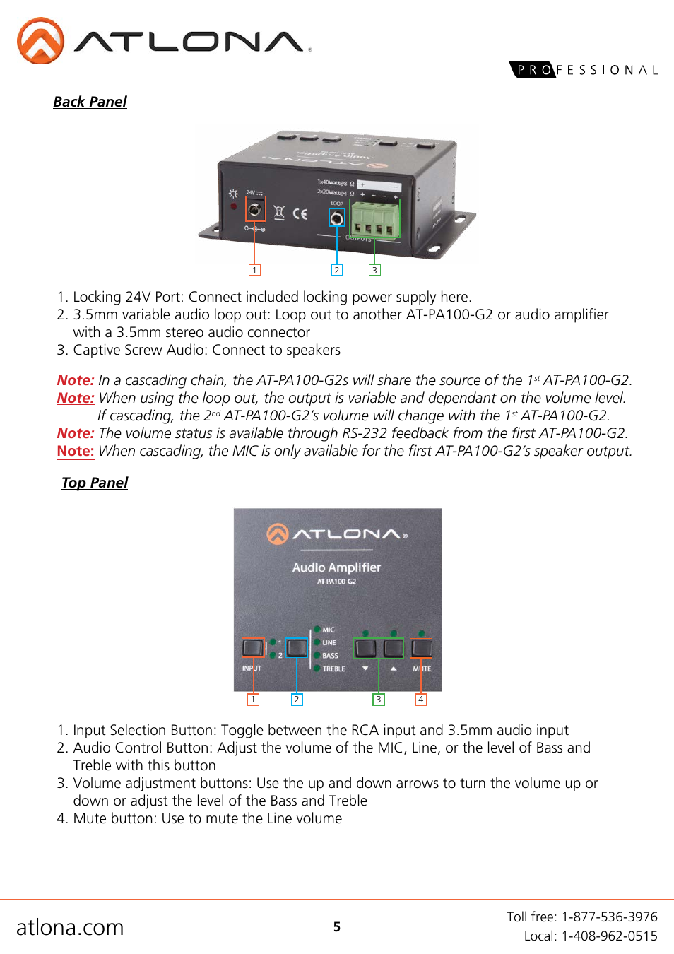 Atlona AT PA100 G2a4 User Manual | Page 5 / 12