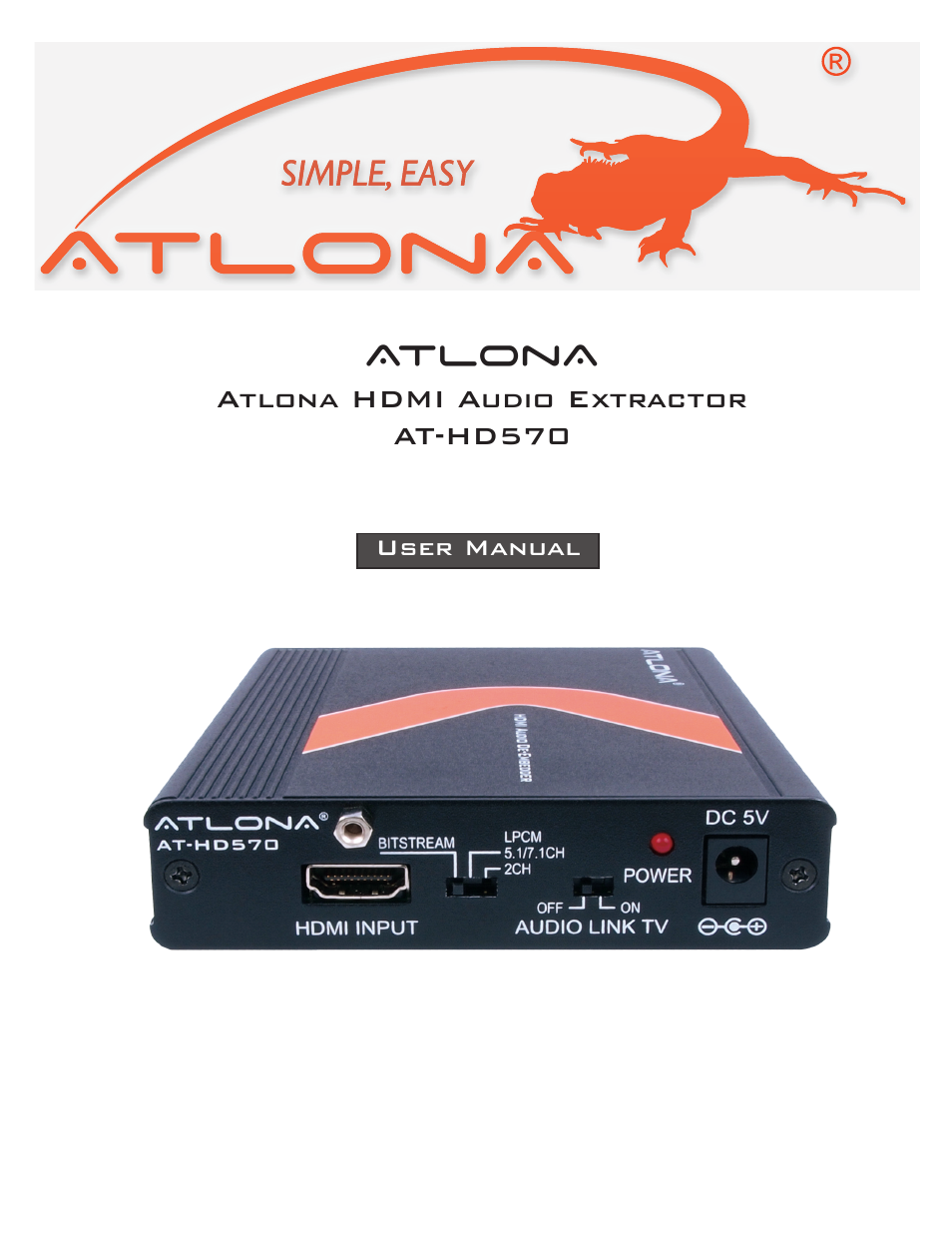 Atlona AT HD570 User Manual | 8 pages