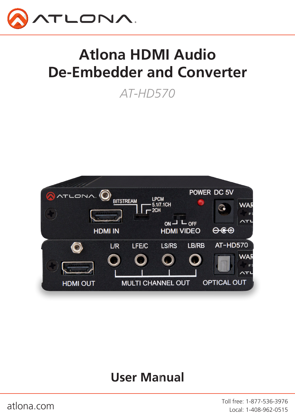 Atlona AT HD570 V4 User Manual | 9 pages