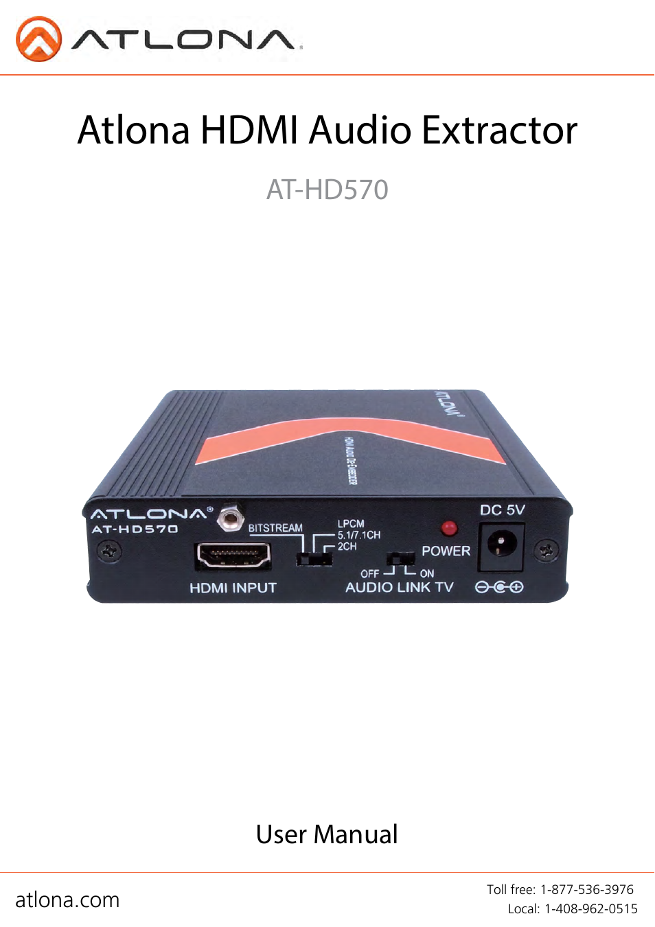 Atlona AT HD570 V3 User Manual | 8 pages