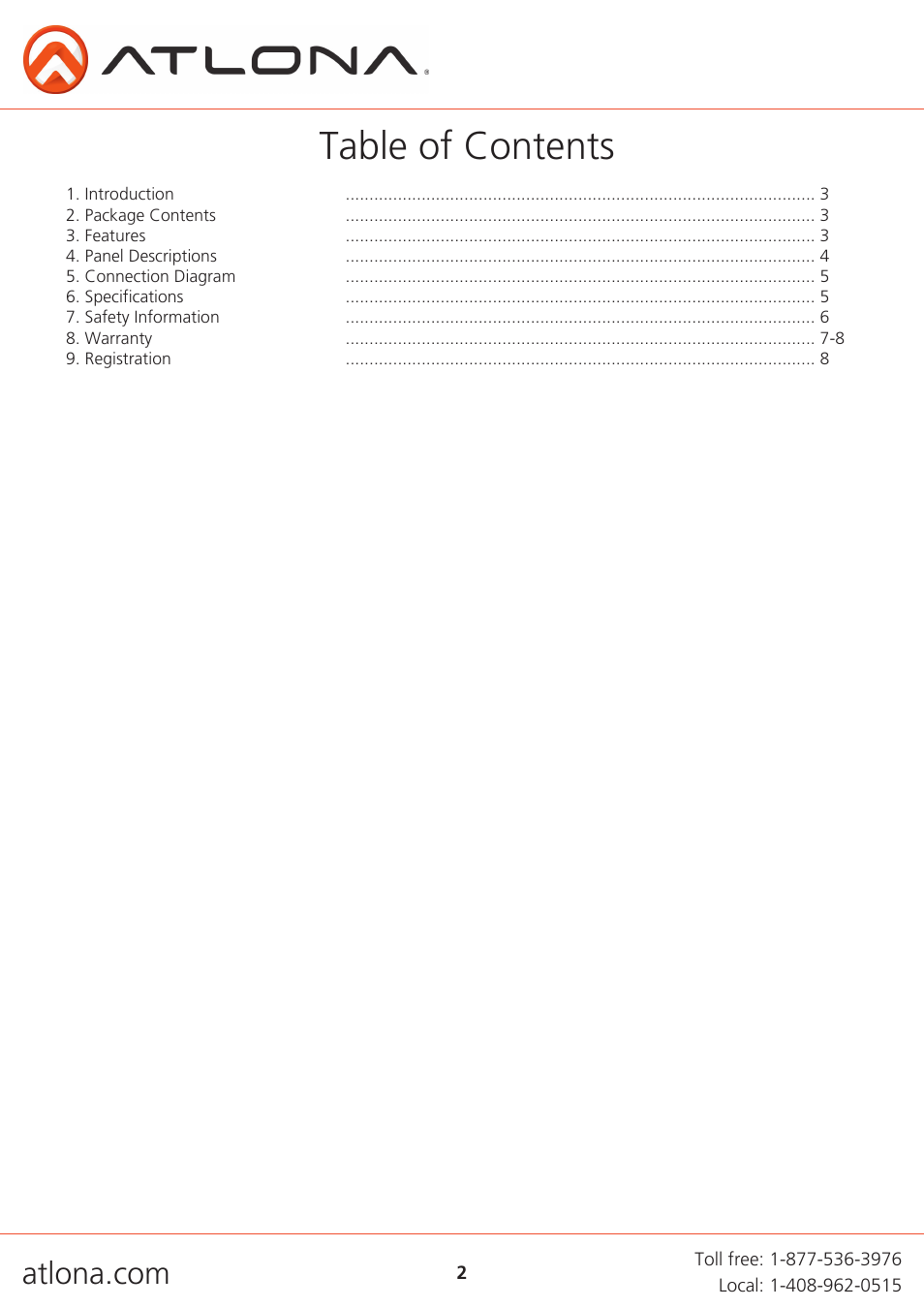 Atlona AT AD2 V2 User Manual | Page 2 / 8