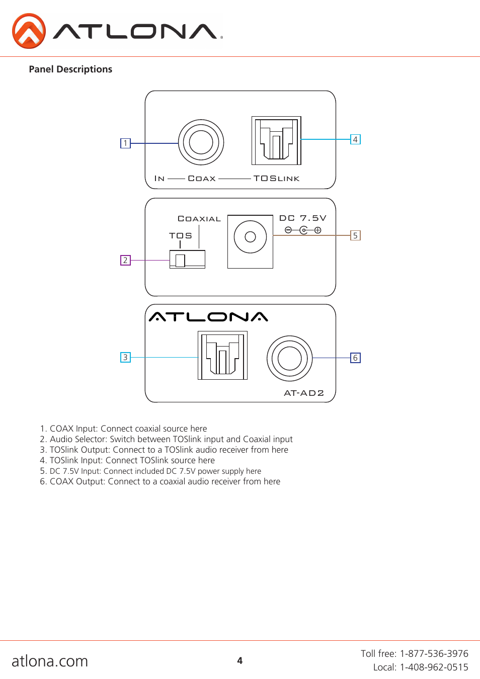 Atlona AT AD2 V2 User Manual | Page 4 / 8