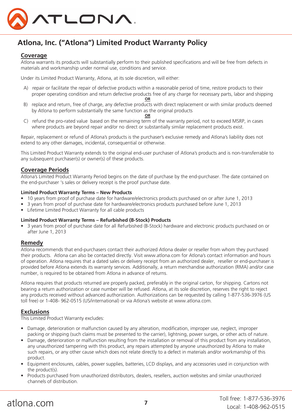 Atlona AT AD2 V2 User Manual | Page 7 / 8