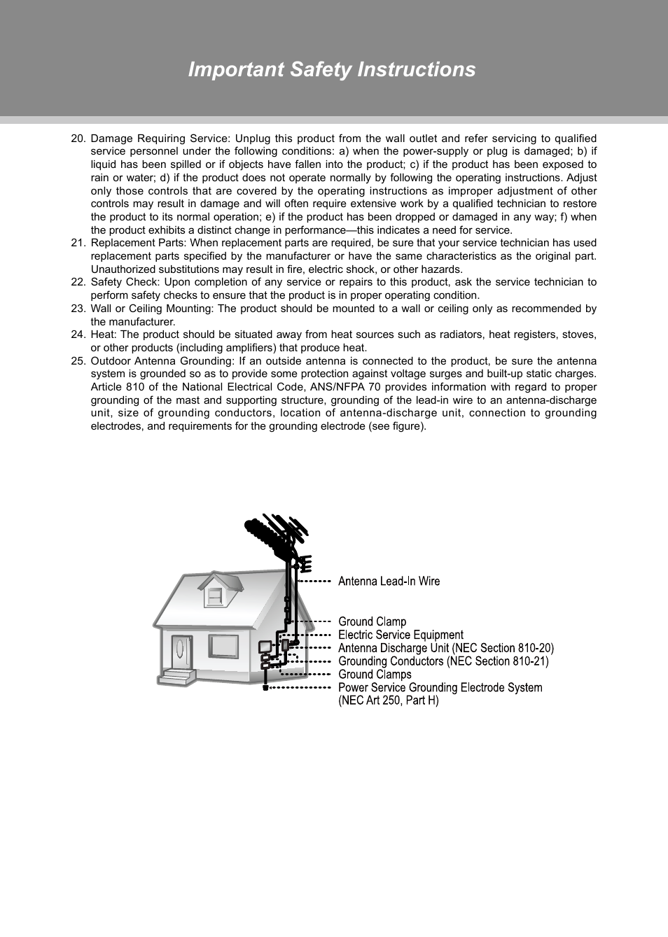 Important safety instructions | COBY TFTV1524 User Manual | Page 5 / 22