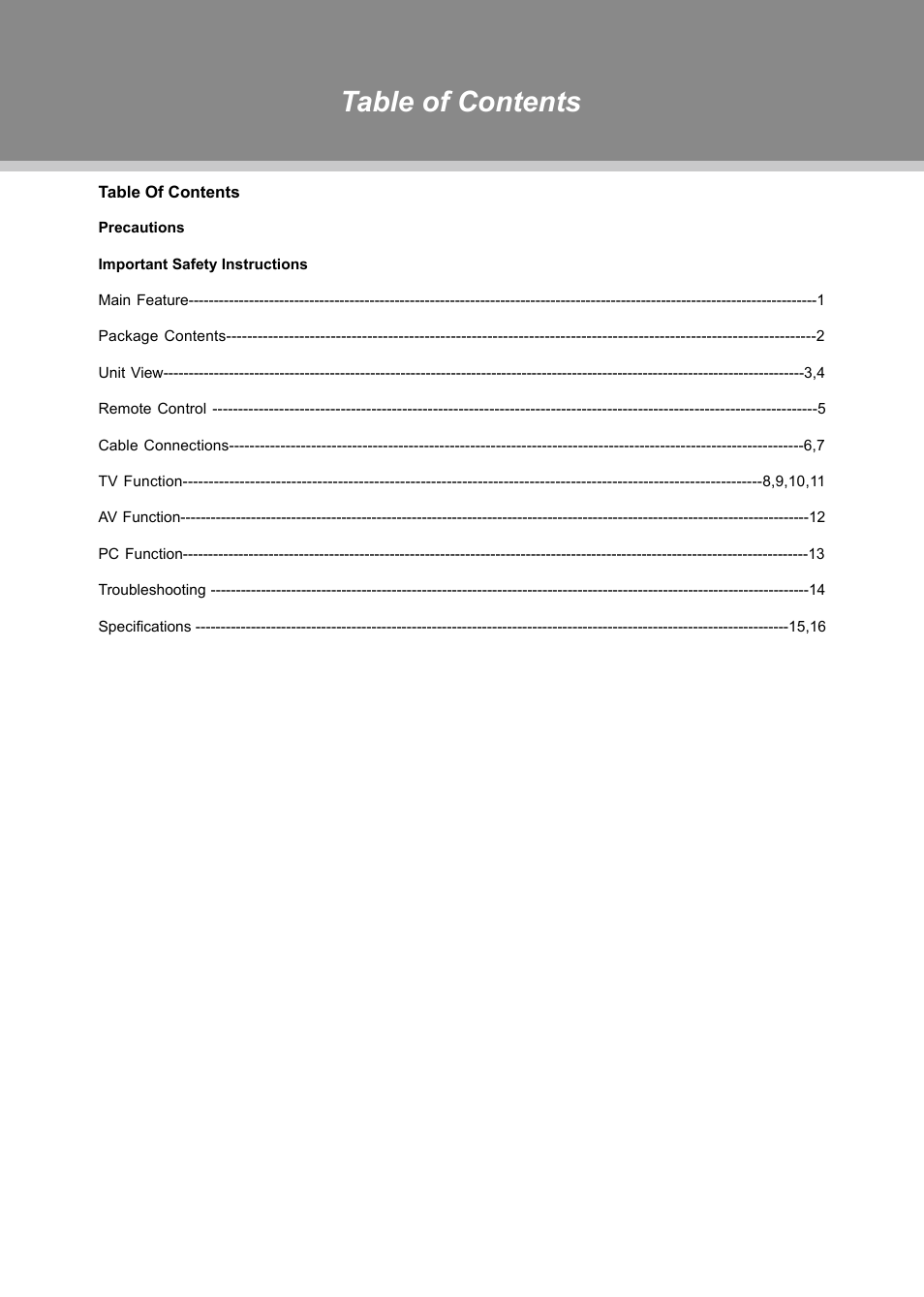 COBY TFTV1524 User Manual | Page 6 / 22