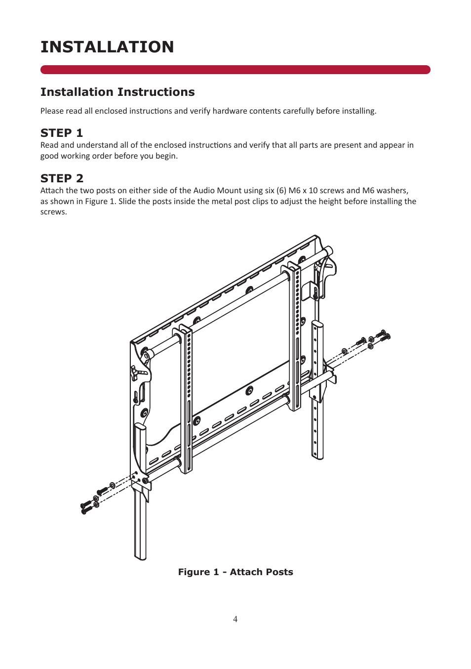 Installation | Audio Solutions AS-AMSHELF-G User Manual | Page 4 / 10
