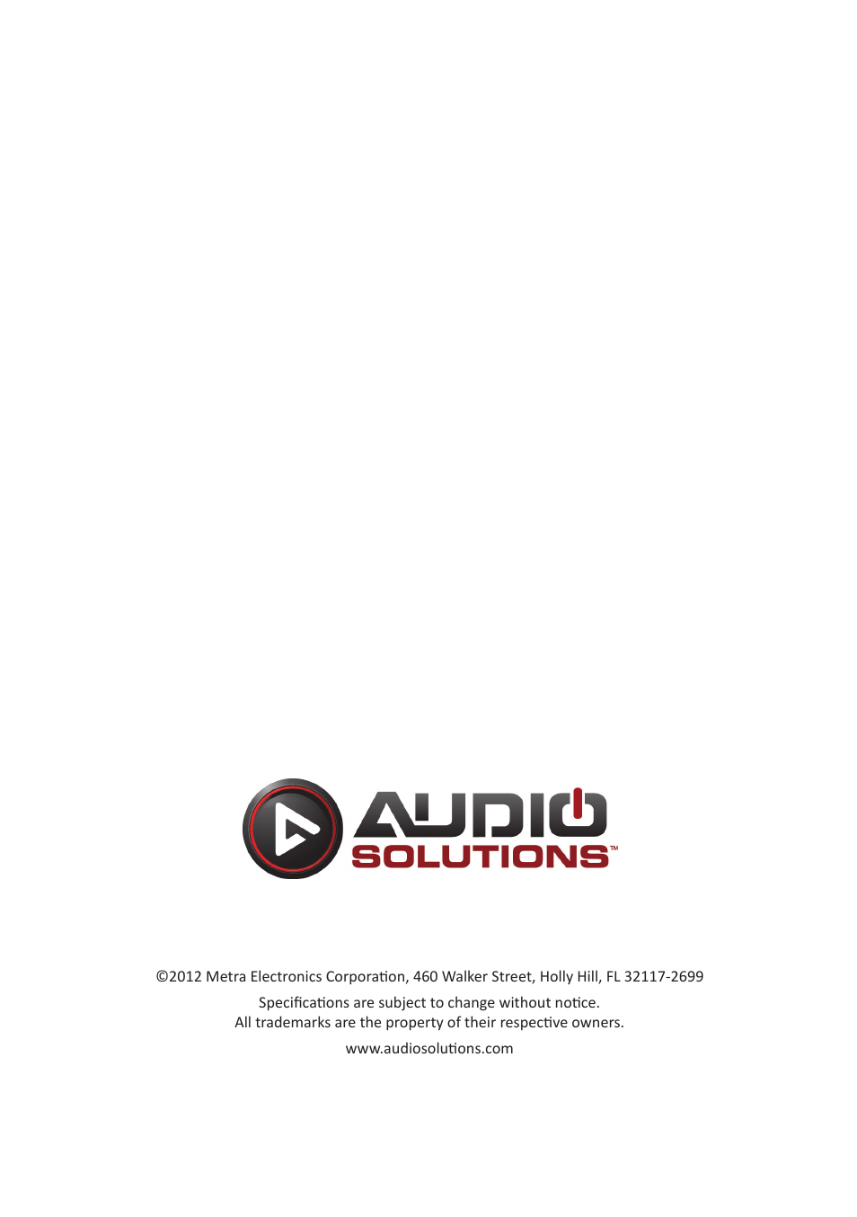 Audio Solutions AS-CM3260 User Manual | Page 12 / 12