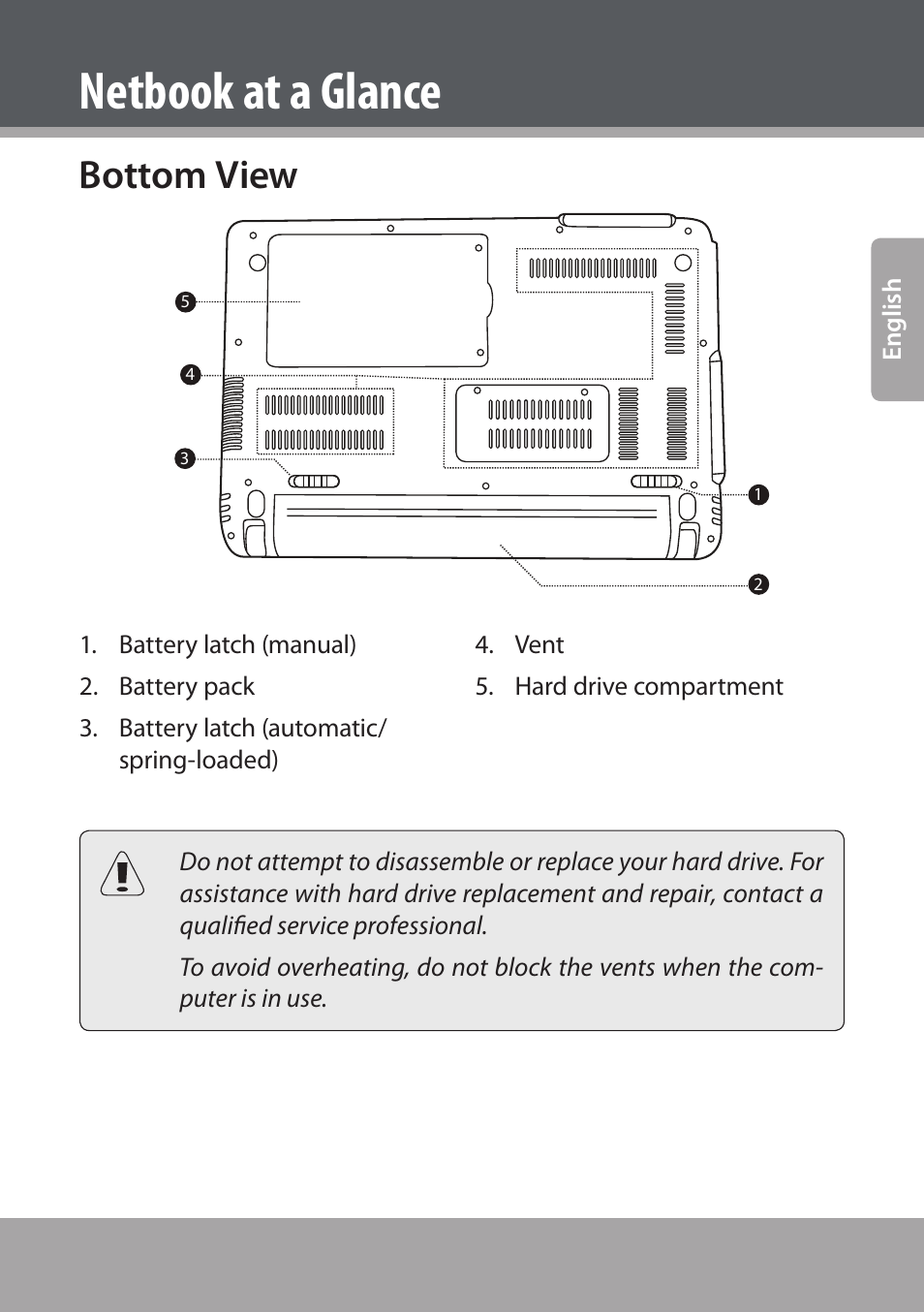 Bottom view, Netbook at a glance | COBY NBPC893 User Manual | Page 11 / 140