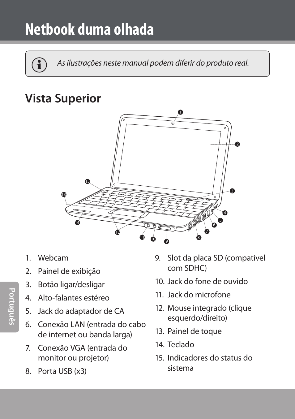 Netbook duma olhada, Vista superior | COBY NBPC893 User Manual | Page 118 / 140