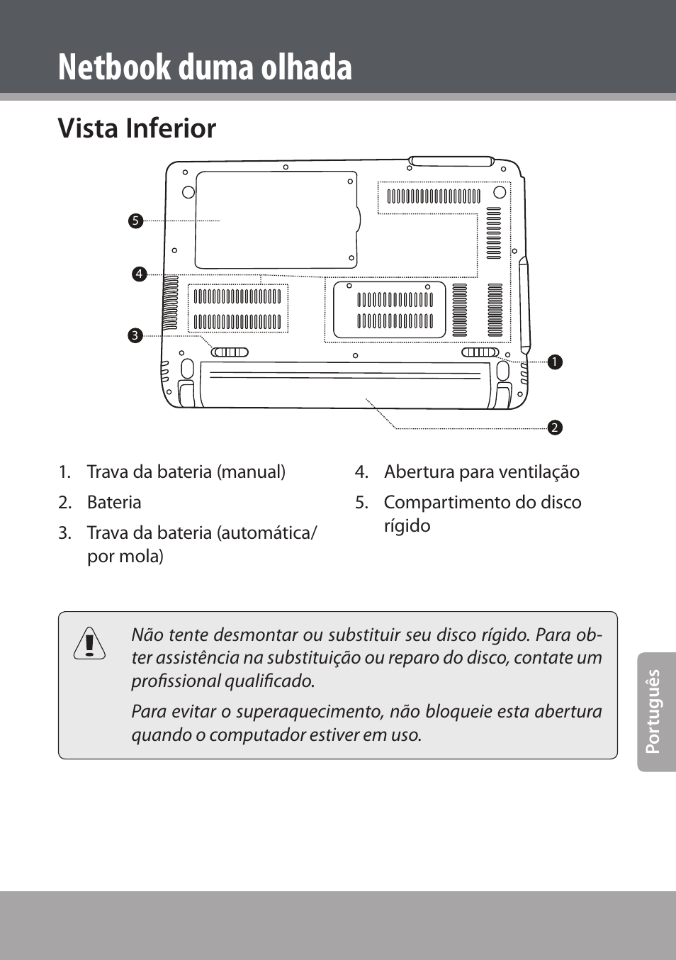 Vista inferior, Netbook duma olhada | COBY NBPC893 User Manual | Page 121 / 140