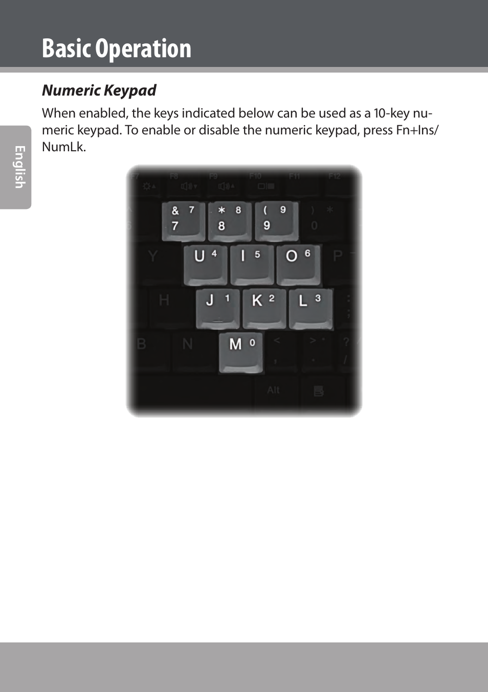 Numeric keypad, Basic operation | COBY NBPC893 User Manual | Page 16 / 140