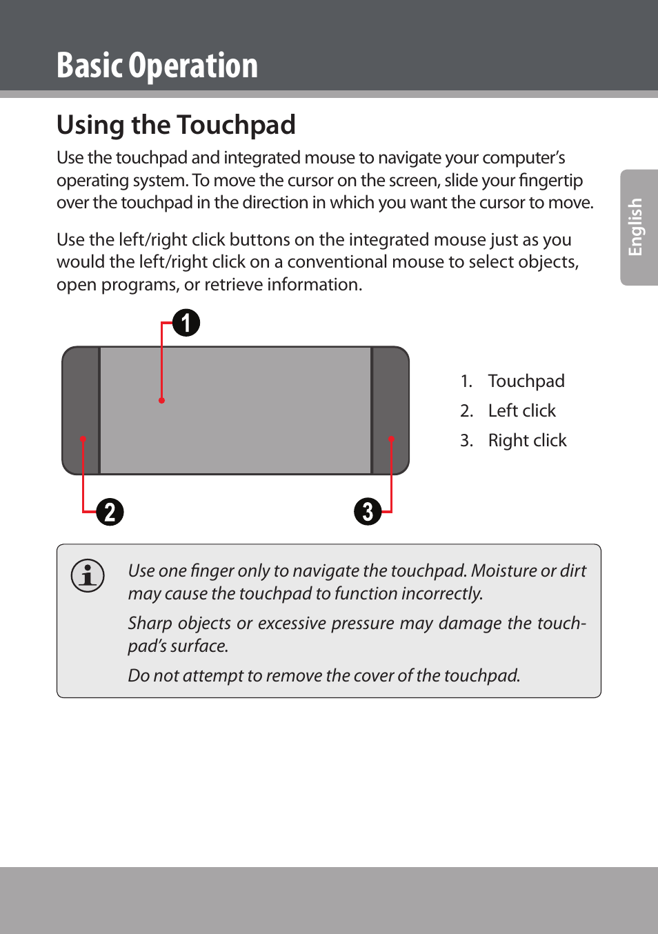 Using the touchpad, Basic operation | COBY NBPC893 User Manual | Page 17 / 140