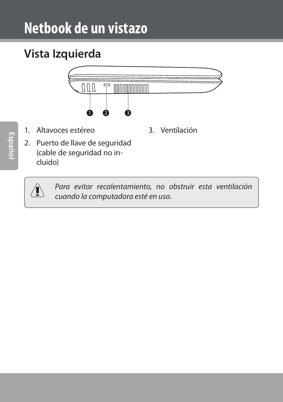 Vista izquierda, Netbook de un vistazo | COBY NBPC893 User Manual | Page 36 / 140