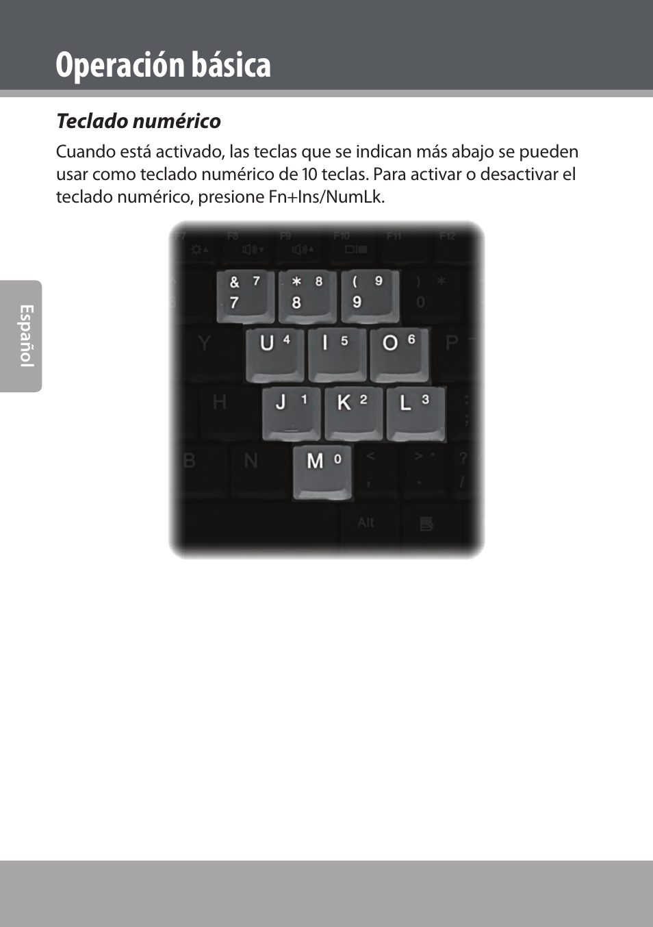 Teclado numérico, Operación básica | COBY NBPC893 User Manual | Page 42 / 140