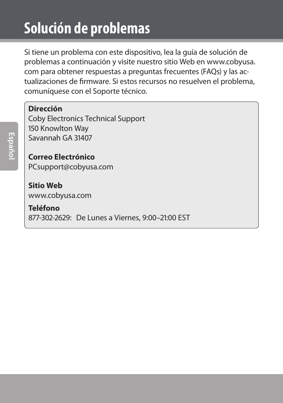 Solución de problemas | COBY NBPC893 User Manual | Page 48 / 140