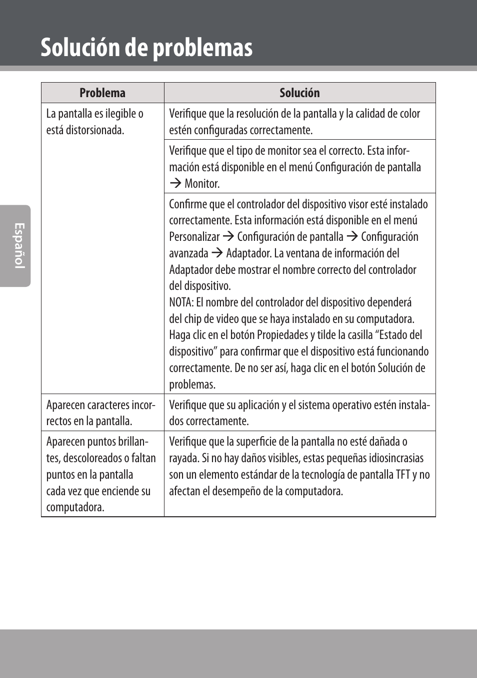 Solución de problemas | COBY NBPC893 User Manual | Page 52 / 140