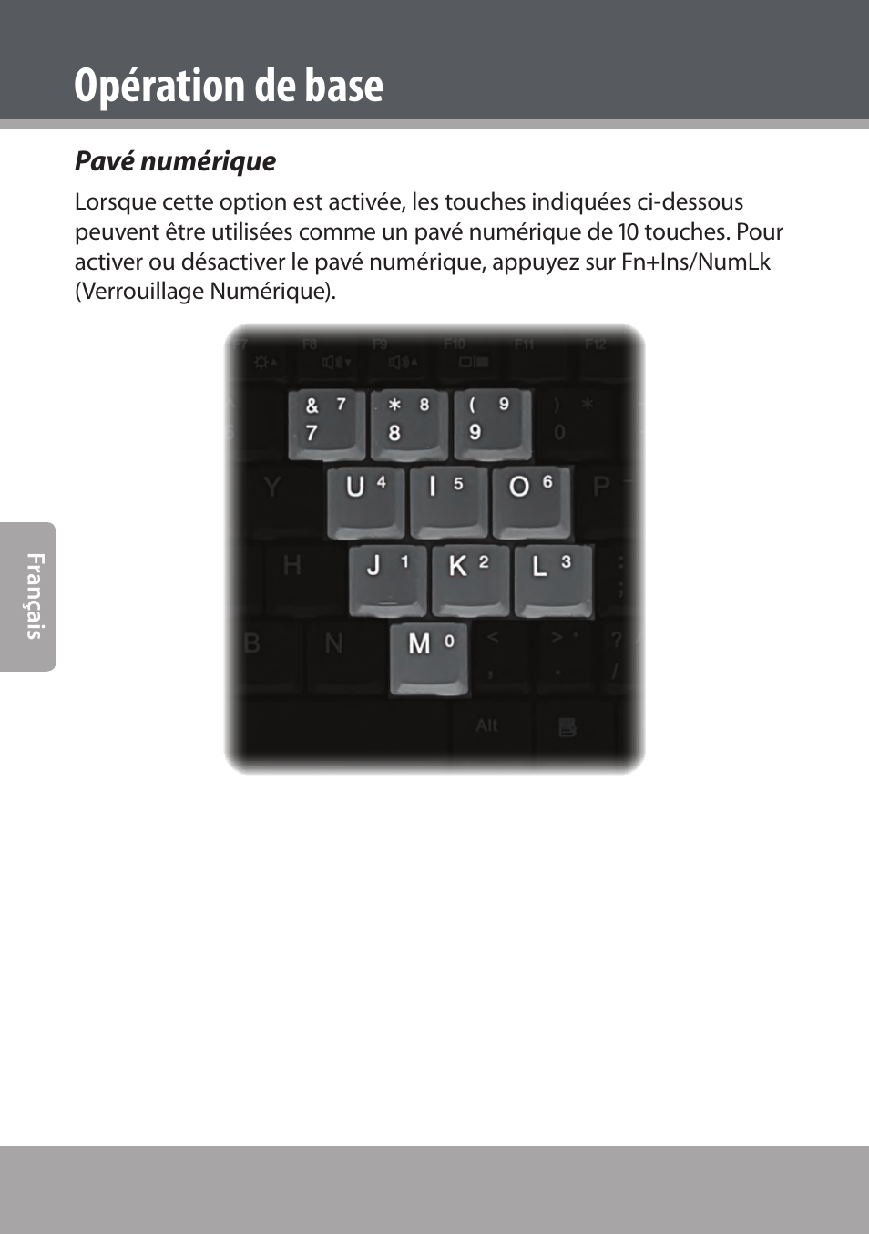 Pavé numérique, Opération de base | COBY NBPC893 User Manual | Page 70 / 140