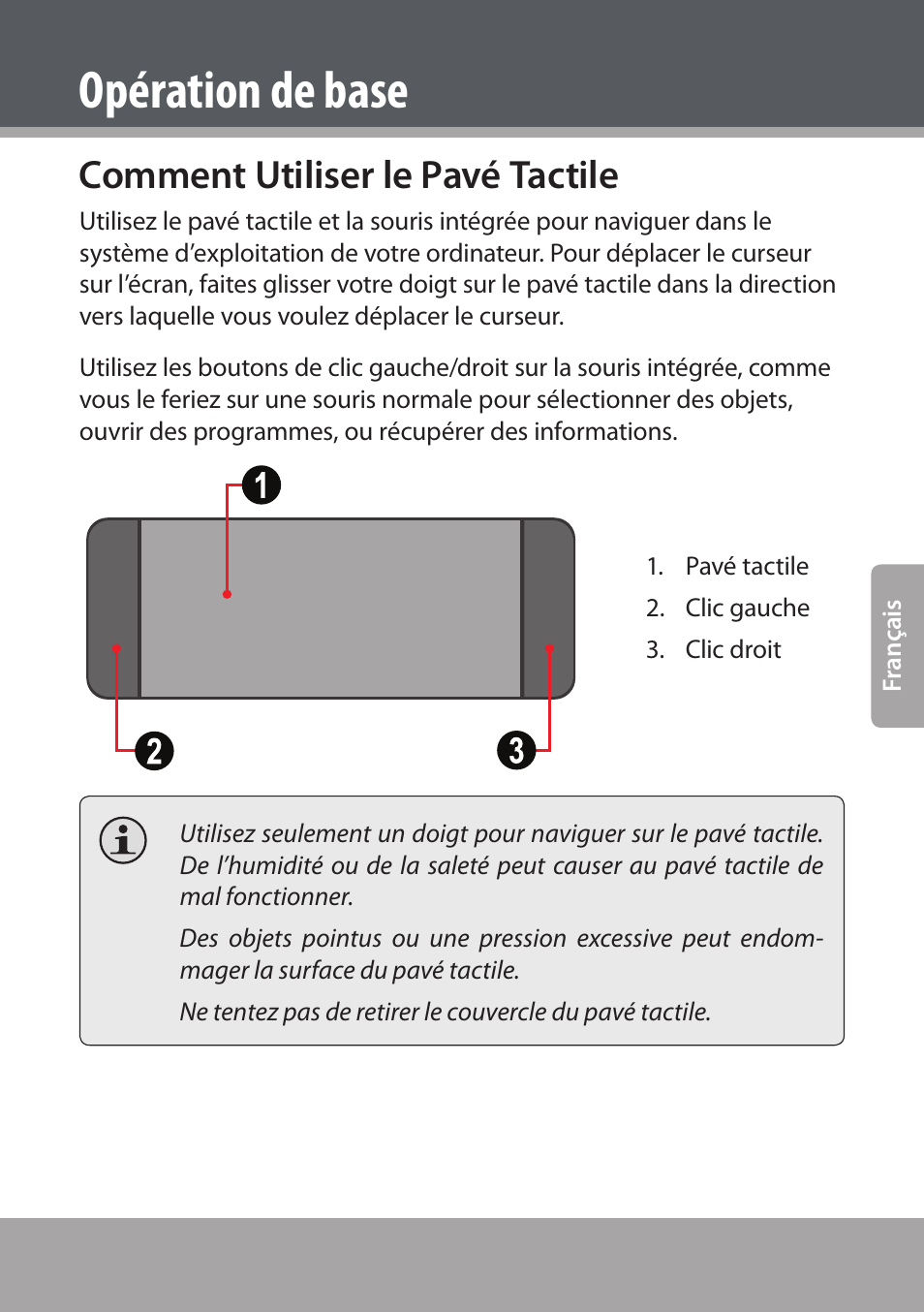 Comment utiliser le pavé tactile, Opération de base | COBY NBPC893 User Manual | Page 71 / 140