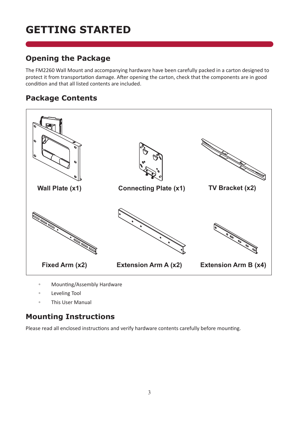 Getting started | Audio Solutions FM2260 User Manual | Page 3 / 11
