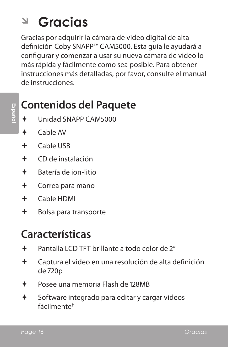 COBY SNAPP CAM5000 User Manual | Page 16 / 48