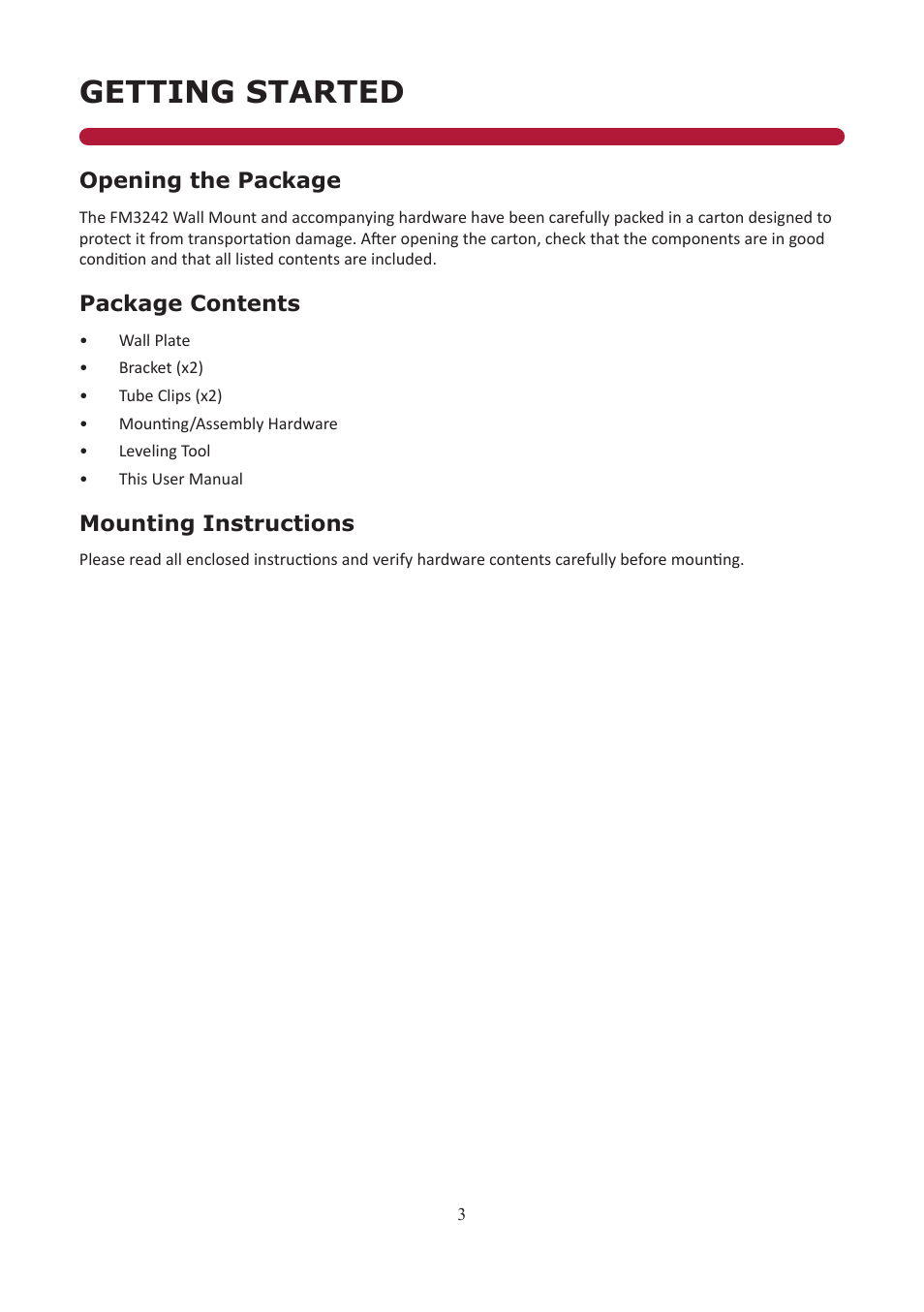 Getting started | Audio Solutions FM3242 User Manual | Page 3 / 10