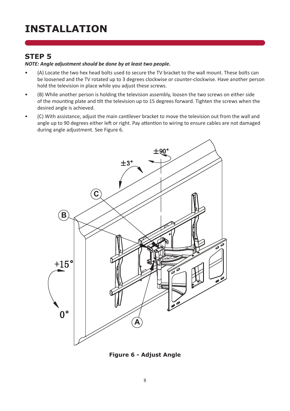 Installation, Ab c | Audio Solutions FM3260 User Manual | Page 8 / 10