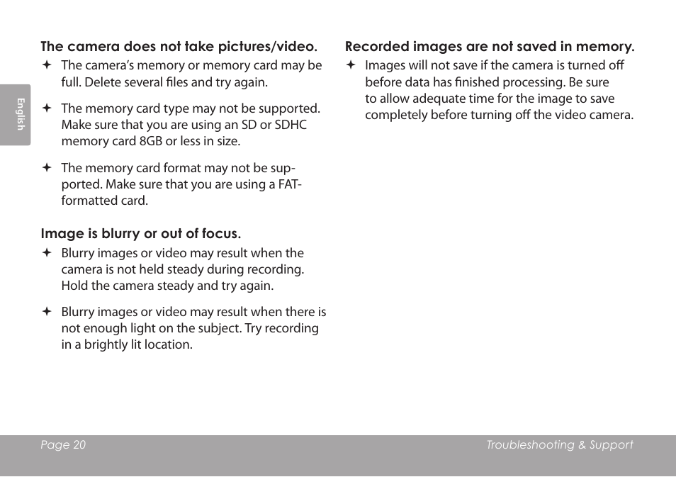 COBY COBY SNAPP CAM3001 User Manual | Page 20 / 74