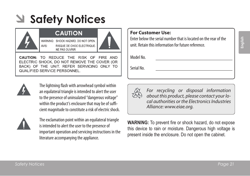 Safety notices | COBY COBY SNAPP CAM3001 User Manual | Page 21 / 74