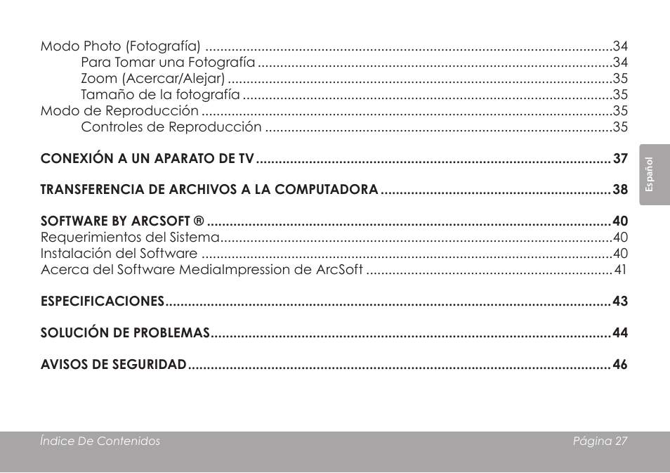 COBY COBY SNAPP CAM3001 User Manual | Page 27 / 74