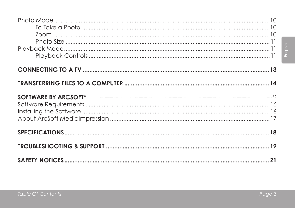 COBY COBY SNAPP CAM3001 User Manual | Page 3 / 74