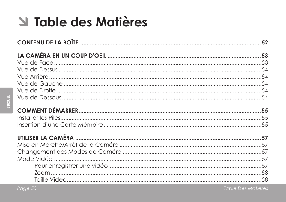 COBY COBY SNAPP CAM3001 User Manual | Page 50 / 74