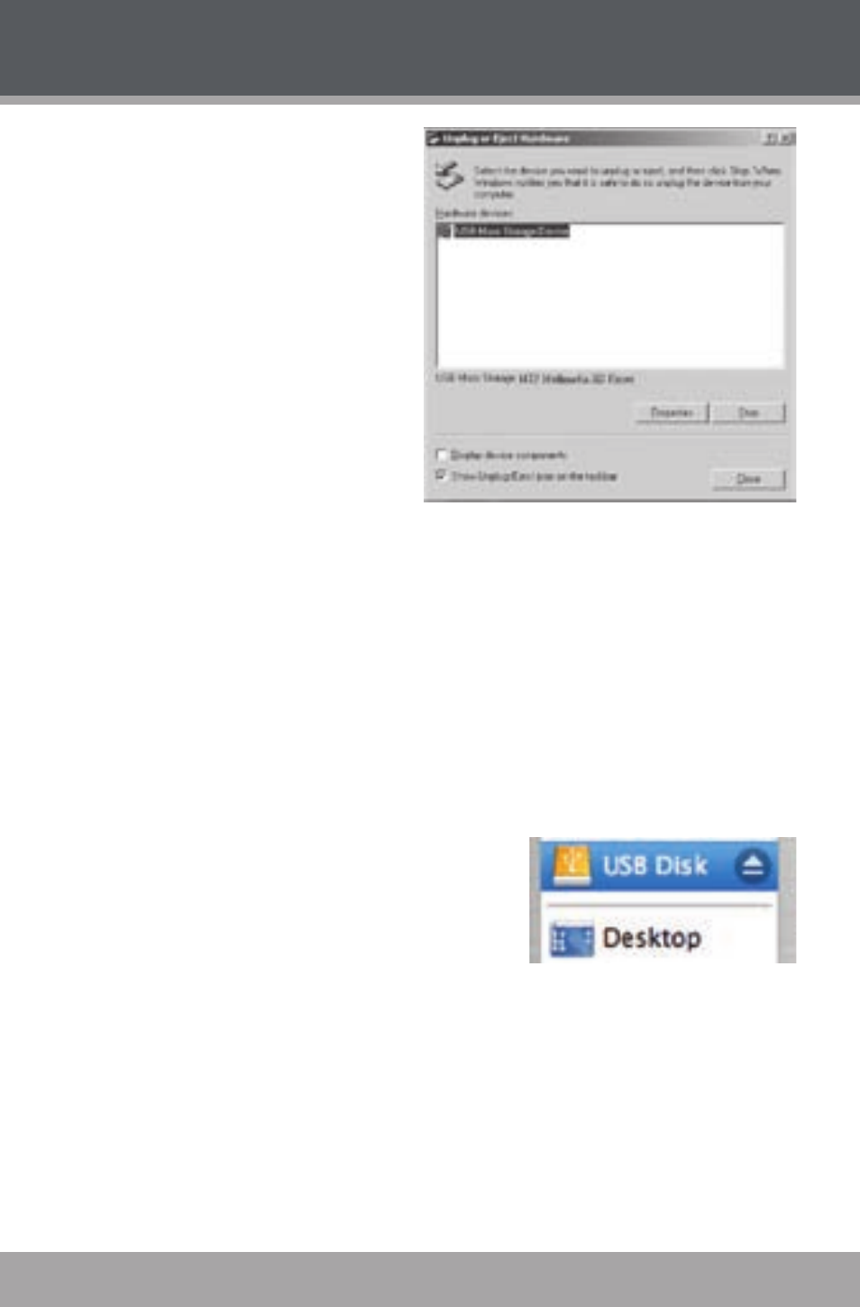 Macintosh os x, Usb connections | COBY USB-STICK MP-C846 User Manual | Page 34 / 44