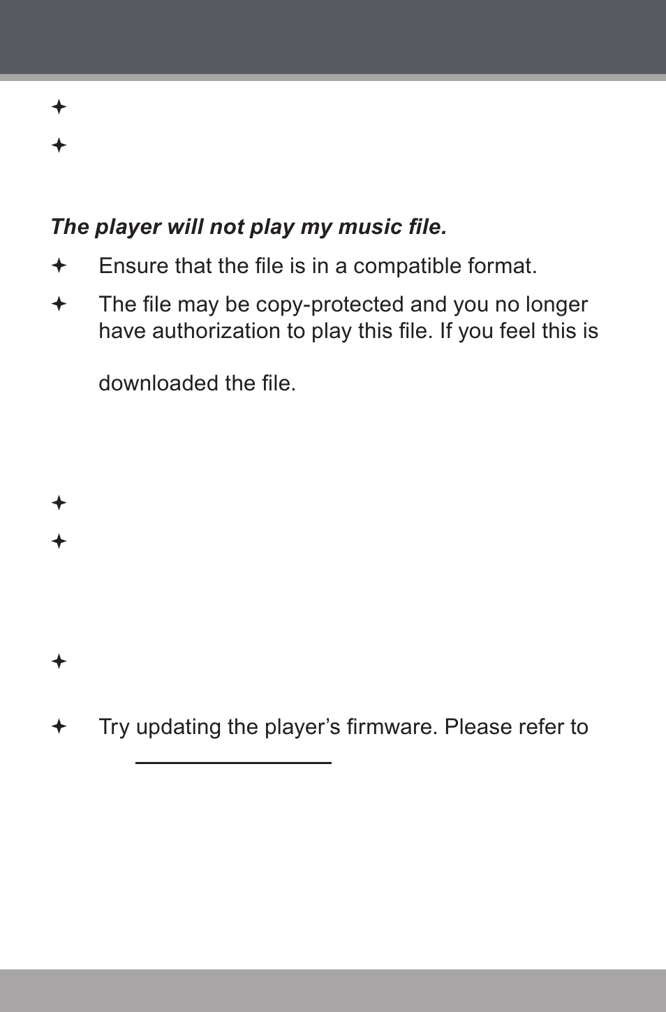 Troubleshooting | COBY USB-STICK MP-C846 User Manual | Page 40 / 44