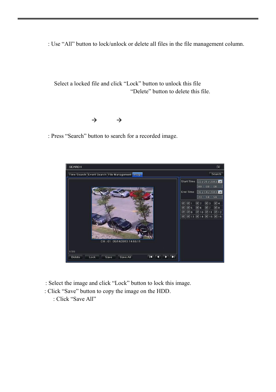 4 search by image 5.5 backup, 4 search by image, 5 backup | AVUE ADR9600HE – 8/16 Channel Professional 960H/700 TVL Real Time 1U DVR User Manual | Page 46 / 87