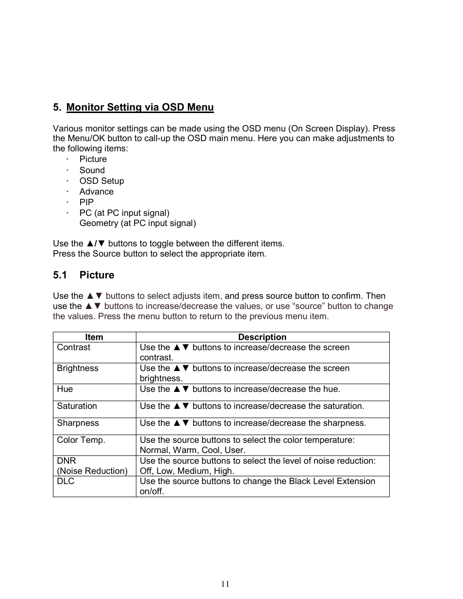 AVUE AVL104MDE – 10.4” LCD Monitor User Manual | Page 11 / 18