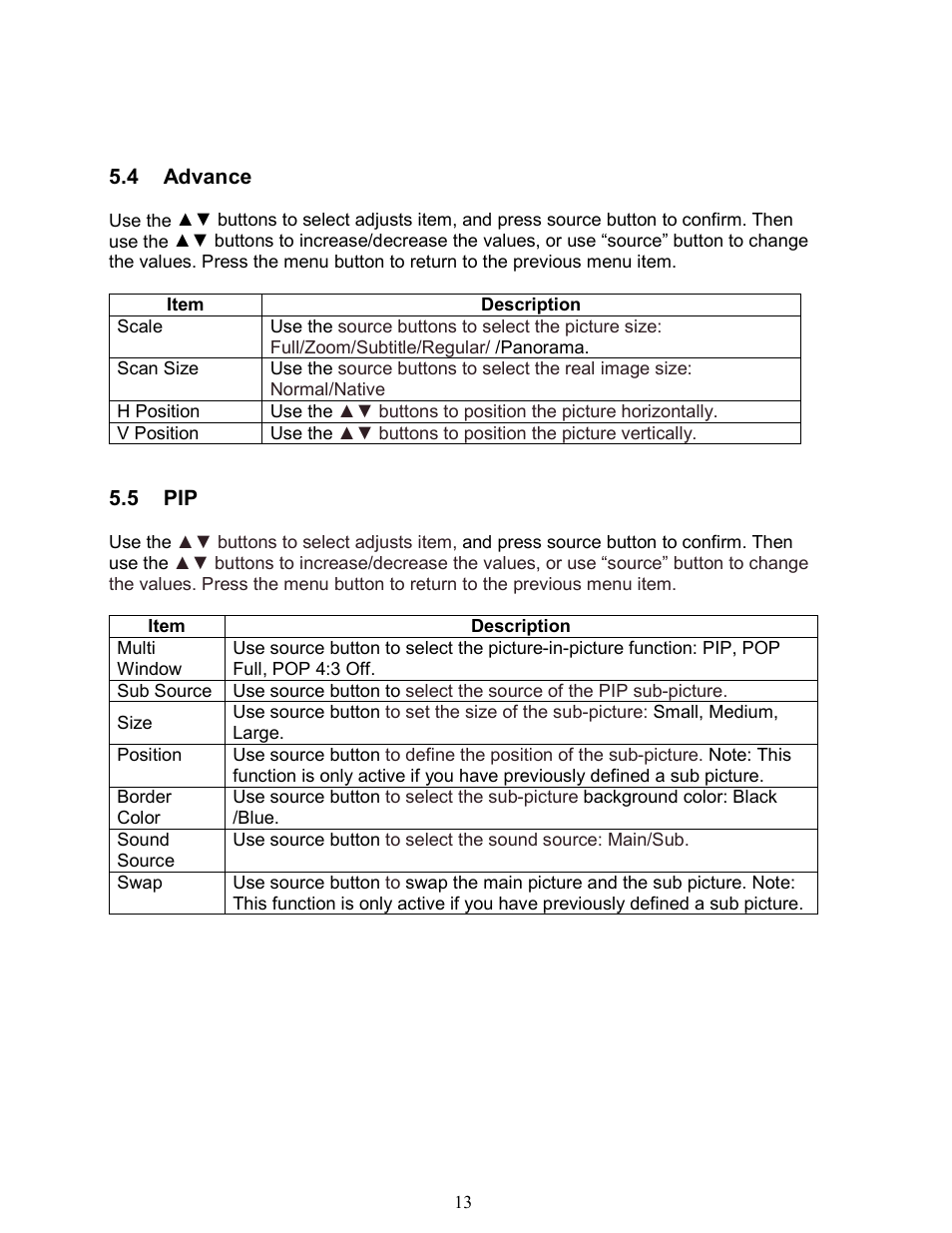 AVUE AVL104MDE – 10.4” LCD Monitor User Manual | Page 13 / 18