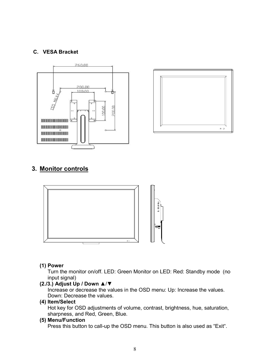 AVUE AVL104MDE – 10.4” LCD Monitor User Manual | Page 8 / 18